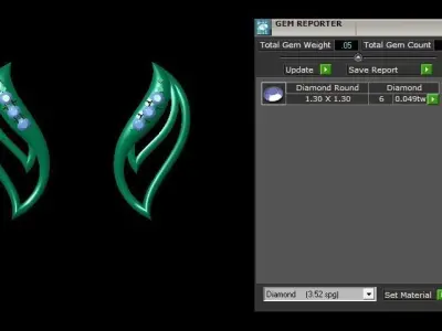 Solitaire Earring 3DM STL OBJ FBX Render Details 3D print model