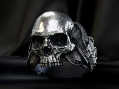 Jewelry Vikings Ring Skull 2024 -T1 3D print model
