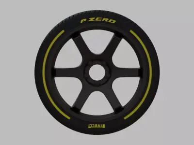 Miniature Enkei T6R Rim and Tire - 3D Print - No Textures 3D print model