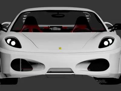 3D model of a white sports car 3D model