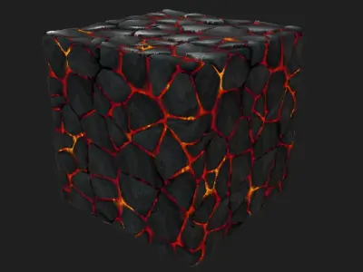 Rocks with Lava Free low-poly 3D model