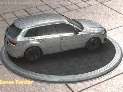 City Car 72 SUV Type-B Blue Low-poly 3D model