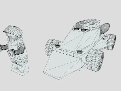 Rocket Racer from Lego Racers 1999 game Free low-poly 3D model