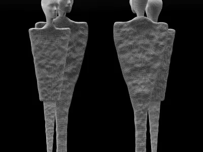 Couples Figure Sculpture 2 3D model