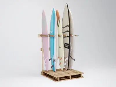 Surfboard Rack 3D model