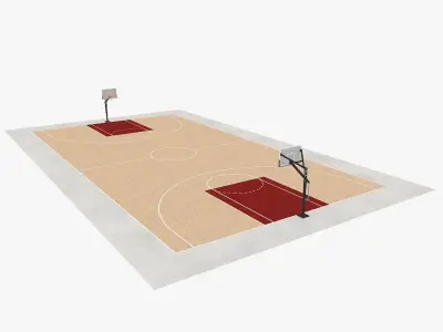 basketball court Low-poly 3D model