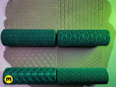 Texture Rollers - Art Deco Wide Patterns 3D print model