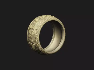 wild band metal gift cnc soft round trim classic old leaf deco 3D print model