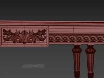 Rectangular coffee table with Green Onyx top by Modenese Luxury 3D model