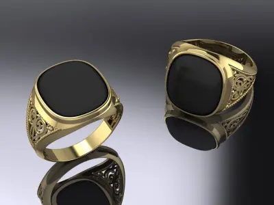 Jewelry Mens Ring Gold 3D print model order