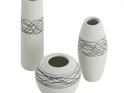 Modern minimalist ceramic vase 3D model