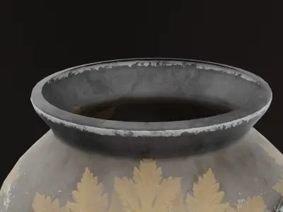 Golden Pot Low-poly 3D model