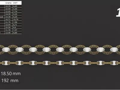 Turkish Jali Bracelet Chain 1 3D print model