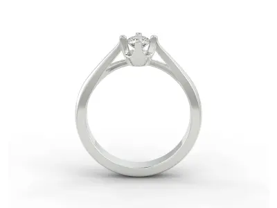 D-1581 diamond solitaire engagement ring 3D print model
