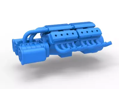 Engine 2 V8 Version 7 Scale 1 to 25 3D print model