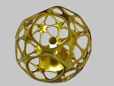 Minimalist Hexagonal Gold Lamp  No Textures Low-poly 3D model