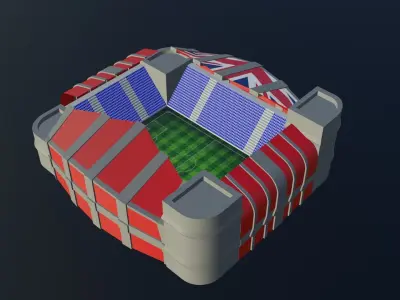 Football Stadium - England Low-poly 3D model