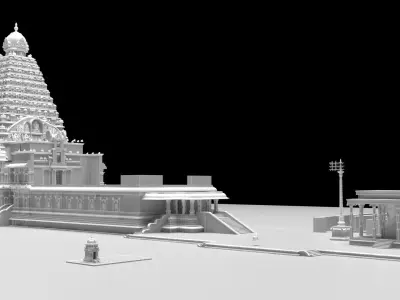 World Famous Thanjavur Big temple Inner 3d model india  3D model