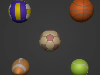 Balls Pack  Low-poly 3D model