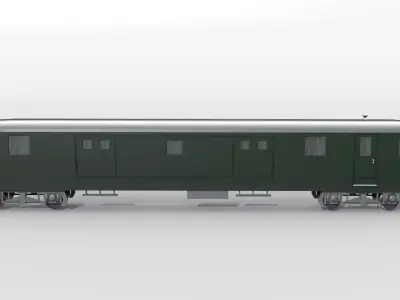 Old Swiss baggage railcar 3D model