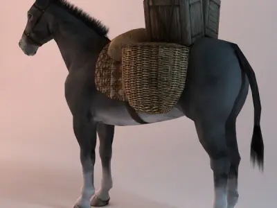 Loaded Pack Donkey 3D model