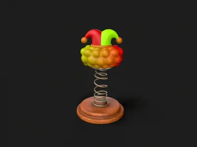 clown spring toy Low-poly 3D model