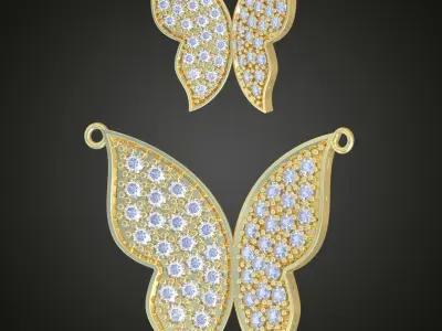 Butterfly Pendant model 3D 0206 printable model Free 3D print model