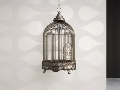 Antique Birdcage 01 3D model
