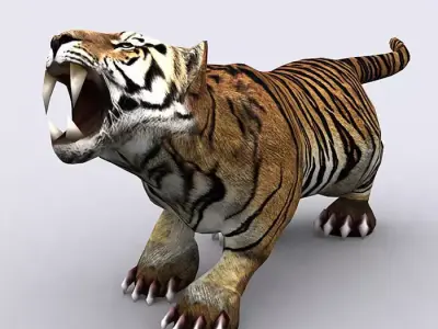 3DRT - Fantasy Animal TIger Low-poly 3D model