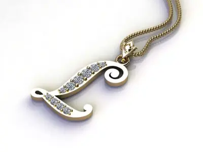 Alphabet V1 Font Style Pendant L 3D print model