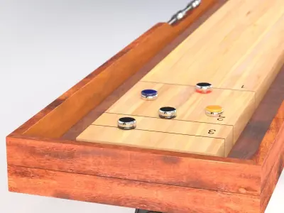 District Eight 12ft Shuffleboard Table 3D model