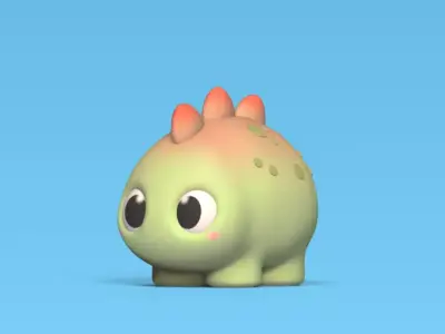 Dinosaur Stegosaurus Round 3D print model