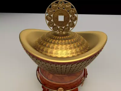 Chinese Gold Ingot  3D model