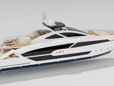 Yacht luxury  Low-poly 3D model