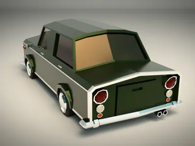 Low Poly Sedan Car 01 Low-poly 3D model