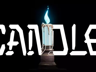 cel-shaded candle 3D model