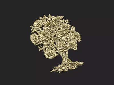 rose tree life old immortal royal culture idea floral  3D print model