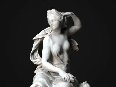 Amphitrite statue Low-poly 3D model