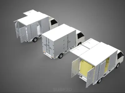 COLLECTION BOX TRUCK DELIVERY CARGO PICKUP FREIGHT CUBE VAN CAR 3D model