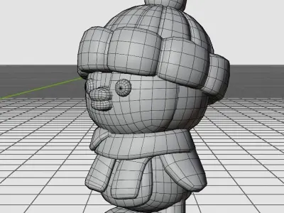 Penguin with scarf and hat Low-poly 3D model