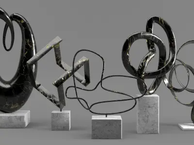 Decorative Set Vol 01 Abstract Sculptures 3D model