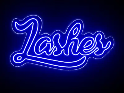 Lashes Neon Sign 3D model