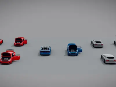 Generic low poly 5 car pack volume 2 Low-poly 3D model