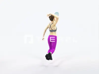 Beauty 17I Jumping Smashing Jumping Sports Woman Low-poly 3D model