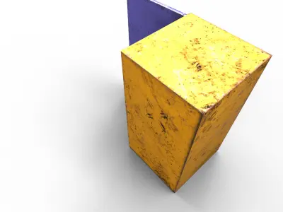Post-apocalyptic furniture Low-poly 3D model