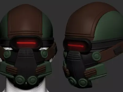 helmet high poly sculpt 3d printable ver 7 3D model 3D model 18