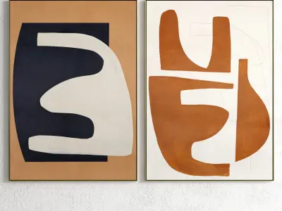 Plaster Two Photo Frame 73 Low-poly 3D model