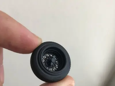 LOWRIDER WIRE RIMS ZENITH STYLE WITH TIRES for scale models 3D print model