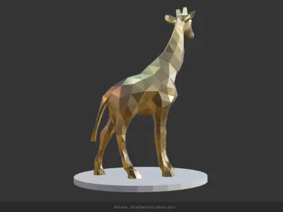 Giraffe gold Low-poly 3D model