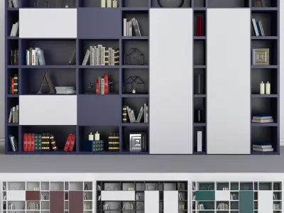 Wardrobe with decorative set 3D model